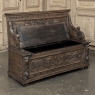 19th Century French Renaissance Revival Oak Trunk ~ Hall Bench