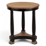 French Art Deco Period Empire Style Round End Table with Birdseye Maple Top