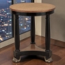 French Art Deco Period Empire Style Round End Table with Birdseye Maple Top