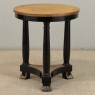 French Art Deco Period Empire Style Round End Table with Birdseye Maple Top
