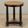 French Art Deco Period Empire Style Round End Table with Birdseye Maple Top