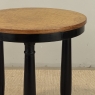 French Art Deco Period Empire Style Round End Table with Birdseye Maple Top