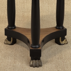 French Art Deco Period Empire Style Round End Table with Birdseye Maple Top