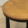 French Art Deco Period Empire Style Round End Table with Birdseye Maple Top