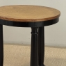 French Art Deco Period Empire Style Round End Table with Birdseye Maple Top