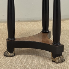 French Art Deco Period Empire Style Round End Table with Birdseye Maple Top