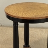French Art Deco Period Empire Style Round End Table with Birdseye Maple Top
