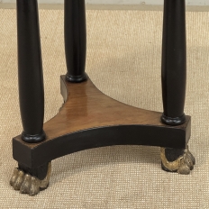 French Art Deco Period Empire Style Round End Table with Birdseye Maple Top