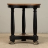 French Art Deco Period Empire Style Round End Table with Birdseye Maple Top