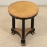 French Art Deco Period Empire Style Round End Table with Birdseye Maple Top