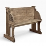 19th Century Gothic Revival Stripped Oak & Fruitwood Deacon’s Bench