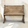 19th Century Gothic Revival Stripped Oak & Fruitwood Deacon’s Bench