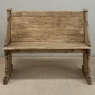 19th Century Gothic Revival Stripped Oak & Fruitwood Deacon’s Bench