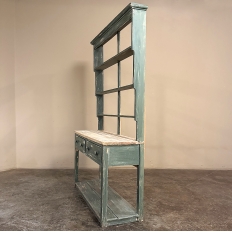 19th Century English Painted Pine Dresser with Plate Rack