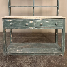 19th Century English Painted Pine Dresser with Plate Rack
