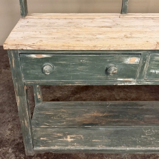 19th Century English Painted Pine Dresser with Plate Rack