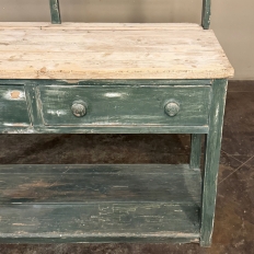 19th Century English Painted Pine Dresser with Plate Rack