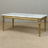 French Louis XVI Giltwood Coffee Table with Carrara Marble