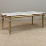 French Louis XVI Giltwood Coffee Table with Carrara Marble