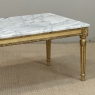 French Louis XVI Giltwood Coffee Table with Carrara Marble