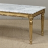 French Louis XVI Giltwood Coffee Table with Carrara Marble