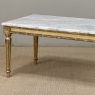 French Louis XVI Giltwood Coffee Table with Carrara Marble