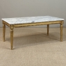 French Louis XVI Giltwood Coffee Table with Carrara Marble