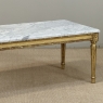 French Louis XVI Giltwood Coffee Table with Carrara Marble