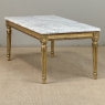 French Louis XVI Giltwood Coffee Table with Carrara Marble