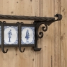 19th Century Dutch Wrought Iron Coat Rack with Delft Tiles