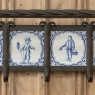 19th Century Dutch Wrought Iron Coat Rack with Delft Tiles