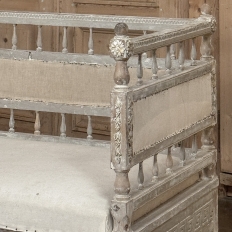 18th Century Swedish Gustavian Neoclassical Scraped Painted Bench