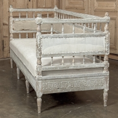 18th Century Swedish Gustavian Neoclassical Scraped Painted Bench