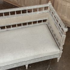 18th Century Swedish Gustavian Neoclassical Scraped Painted Bench