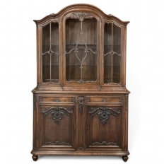 Antique Liegeois Walnut Bookcase ~ China Buffet