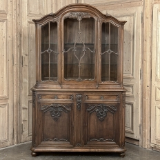 Antique Liegeois Walnut Bookcase ~ China Buffet