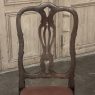 Set of Eight Antique Oak Chippendale Dining Chairs with Leather