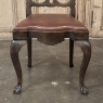Set of Eight Antique Oak Chippendale Dining Chairs with Leather