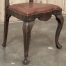 Set of Eight Antique Oak Chippendale Dining Chairs with Leather