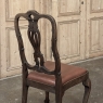 Set of Eight Antique Oak Chippendale Dining Chairs with Leather