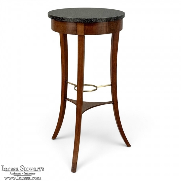 French Directoire Mahogany Black Marble Gu&eacute;ridon ~ End Table