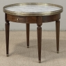 Antique French Louis XVI Mahogany Marble Top Bouillotte Table