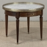 Antique French Louis XVI Mahogany Marble Top Bouillotte Table
