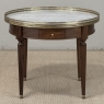 Antique French Louis XVI Mahogany Marble Top Bouillotte Table