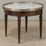 Antique French Louis XVI Mahogany Marble Top Bouillotte Table