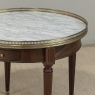 Antique French Louis XVI Mahogany Marble Top Bouillotte Table