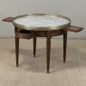 Antique French Louis XVI Mahogany Marble Top Bouillotte Table
