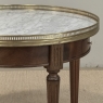 Antique French Louis XVI Mahogany Marble Top Bouillotte Table