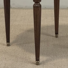 Antique French Louis XVI Mahogany Marble Top Bouillotte Table