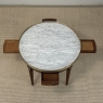 Antique French Louis XVI Mahogany Marble Top Bouillotte Table
